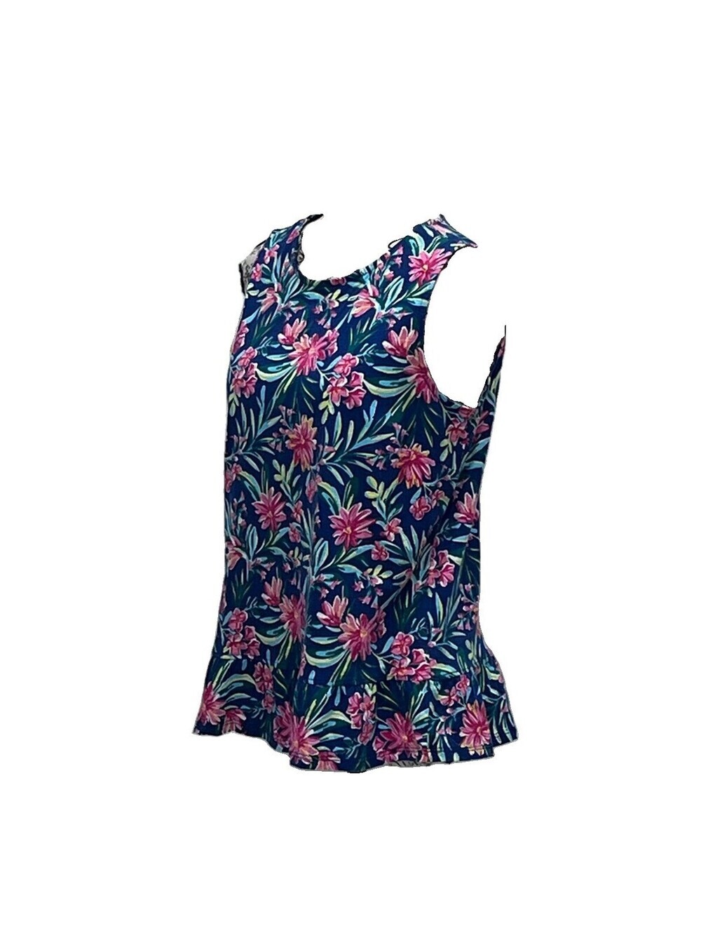 Stella Parker Floral Peplum Blouse Women’s Small Tropical Beach Coastal Preppy - Picture 3 of 9